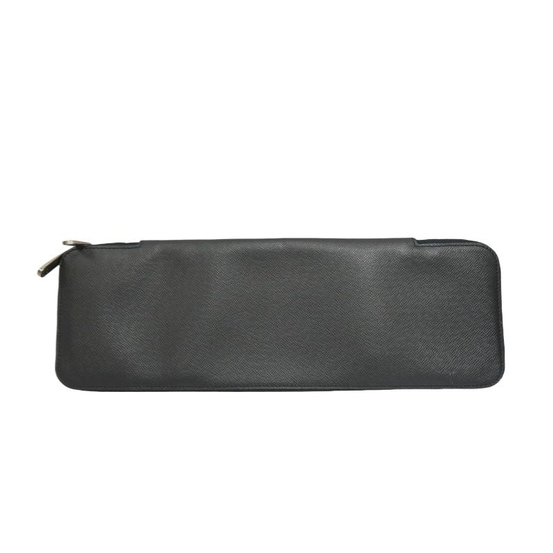 LOUIS VUITTON (LV) Taiga Leather Tie Case, Black
