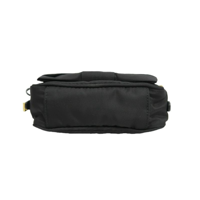 Prada Nylon Ribbon Shoulder Bag in Black with Gold Hardware