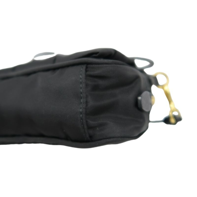 Prada Nylon Ribbon Shoulder Bag in Black with Gold Hardware