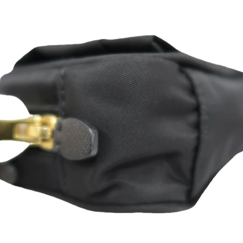 Prada Nylon Ribbon Shoulder Bag in Black with Gold Hardware