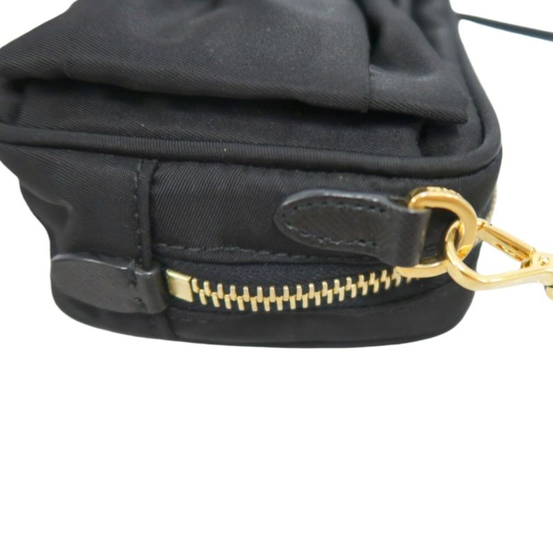 Prada Nylon Ribbon Shoulder Bag in Black with Gold Hardware