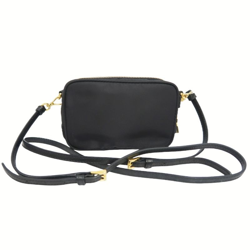 Prada Nylon Ribbon Shoulder Bag in Black with Gold Hardware