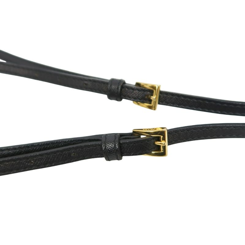 Prada Nylon Ribbon Shoulder Bag in Black with Gold Hardware