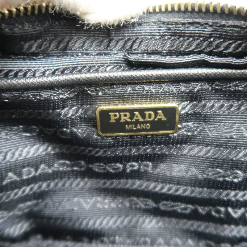 Prada Nylon Ribbon Shoulder Bag in Black with Gold Hardware