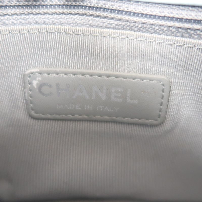 CHANEL Classic Flap Shoulder Bag Lambskin Blue Silver Hardware