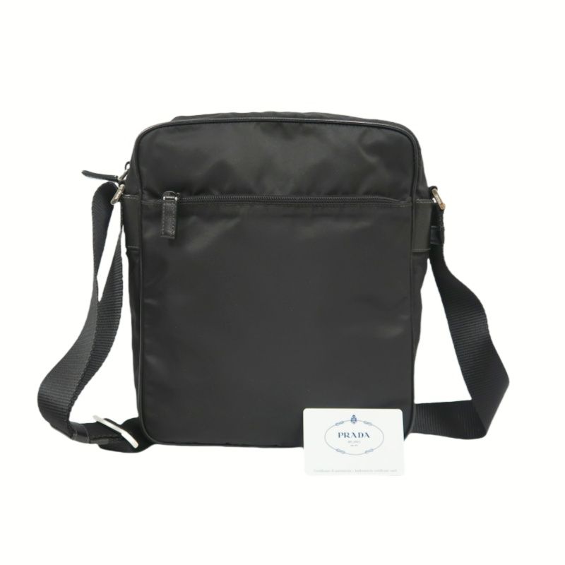 PRADA Black Nylon Shoulder Crossbody Bag with Guarantee Card