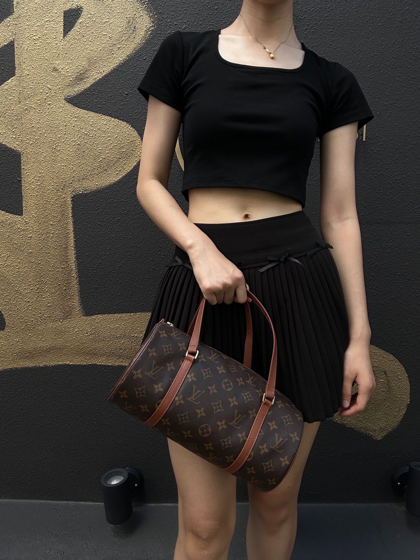Louis Vuitton Monogram Papillon PM Handbag, PVC (Grade B)