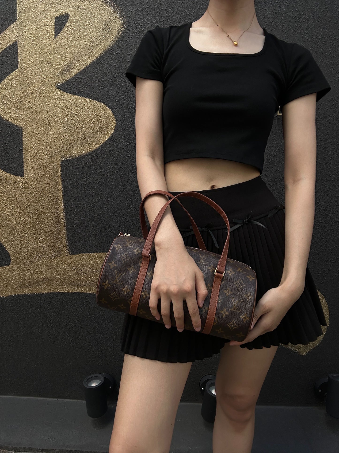 Louis Vuitton Monogram Papillon PM Handbag, PVC (Grade B)