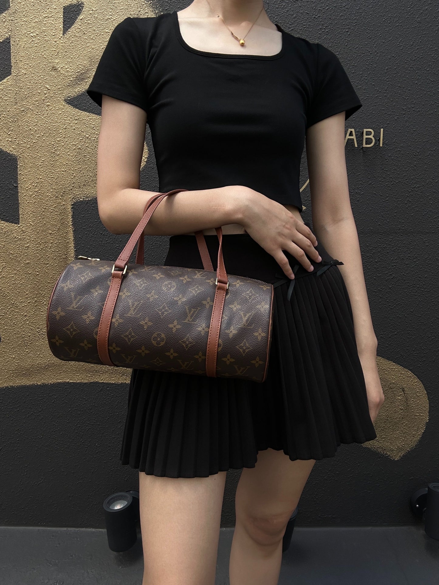Louis Vuitton Monogram Papillon PM Handbag, PVC (Grade B)