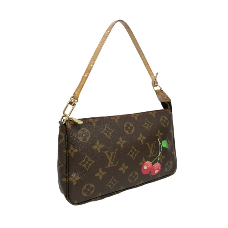 LOUIS VUITTON Cherry Pochette Accessoires Monogram Brown Underarm Pouch - Coated Canvas