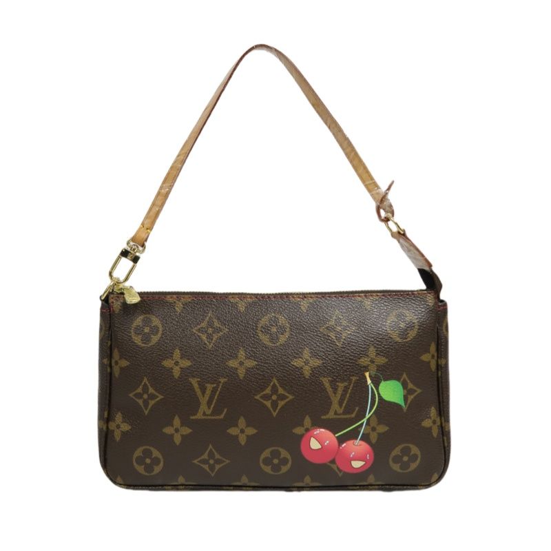 LOUIS VUITTON Cherry Pochette Accessoires Monogram Brown Underarm Pouch - Coated Canvas