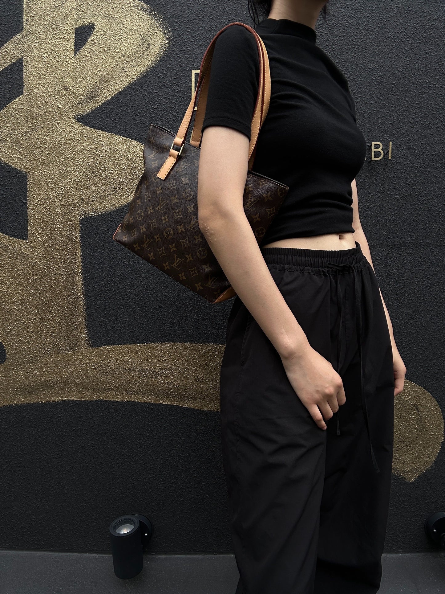 LOUIS VUITTON Cabas Piano Monogram Brown Shoulder & Top Handle Tote Bag