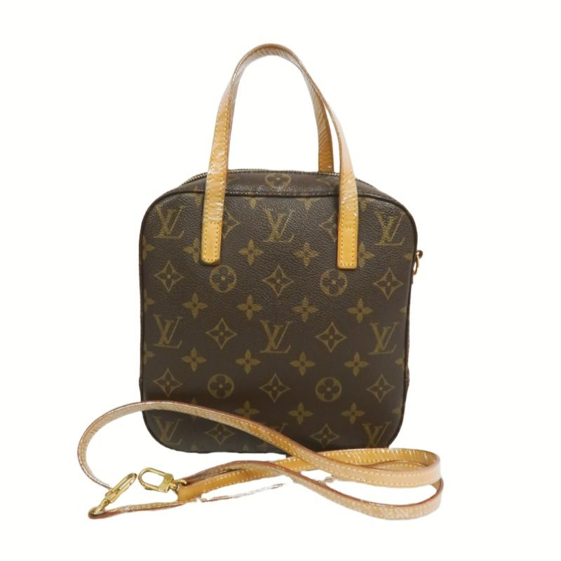 LOUIS VUITTON Spontini Monogram Brown Top Handle Bag with Shoulder Strap