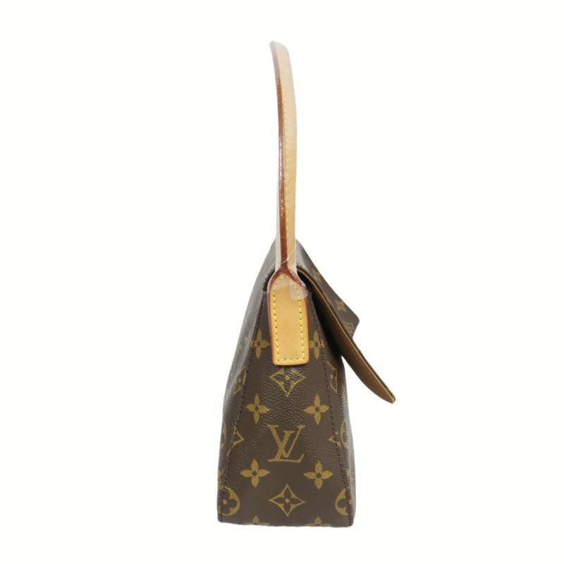 LOUIS VUITTON Monogram Mini Looping Handbag, Brown - LV Signature Canvas Satchel for Elegant Occasions