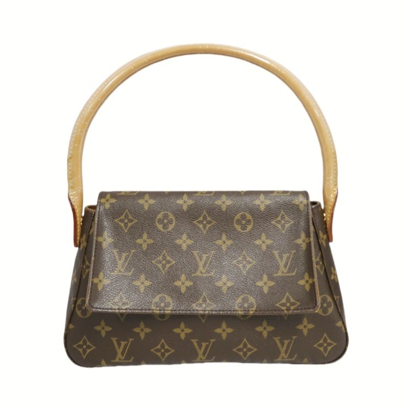 LOUIS VUITTON Monogram Mini Looping Handbag, Brown - LV Signature Canvas Satchel for Elegant Occasions