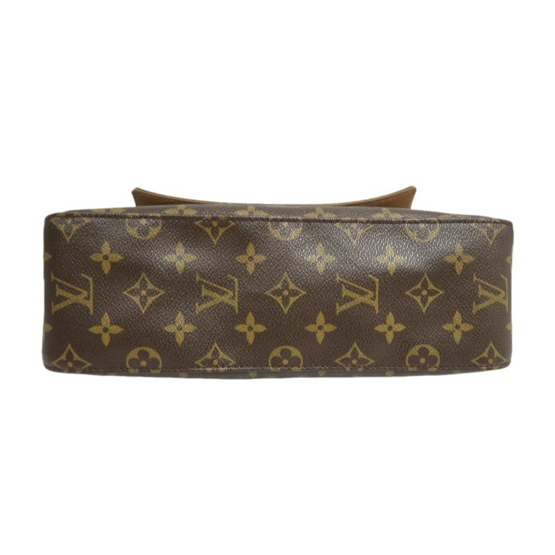 LOUIS VUITTON Monogram Mini Looping Handbag, Brown - LV Signature Canvas Satchel for Elegant Occasions