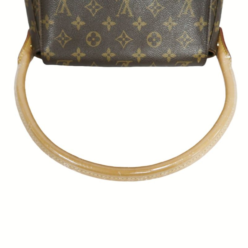 LOUIS VUITTON Monogram Mini Looping Handbag, Brown - LV Signature Canvas Satchel for Elegant Occasions