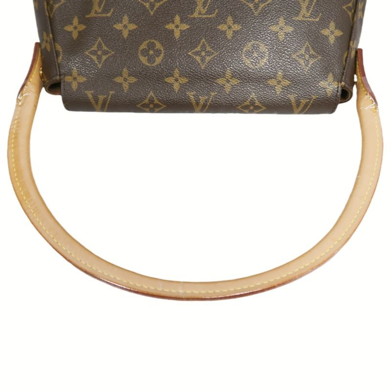 LOUIS VUITTON Monogram Mini Looping Handbag, Brown - LV Signature Canvas Satchel for Elegant Occasions