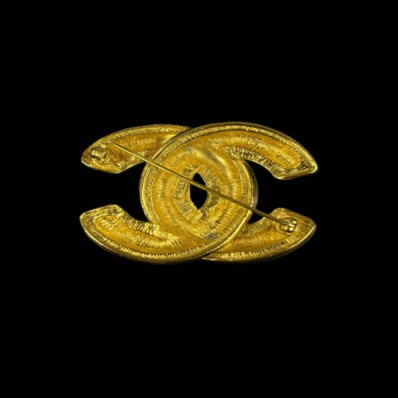 CHANEL Brooch, Gold Plated, Gold Hardware, Gold Alloy, Logo Design