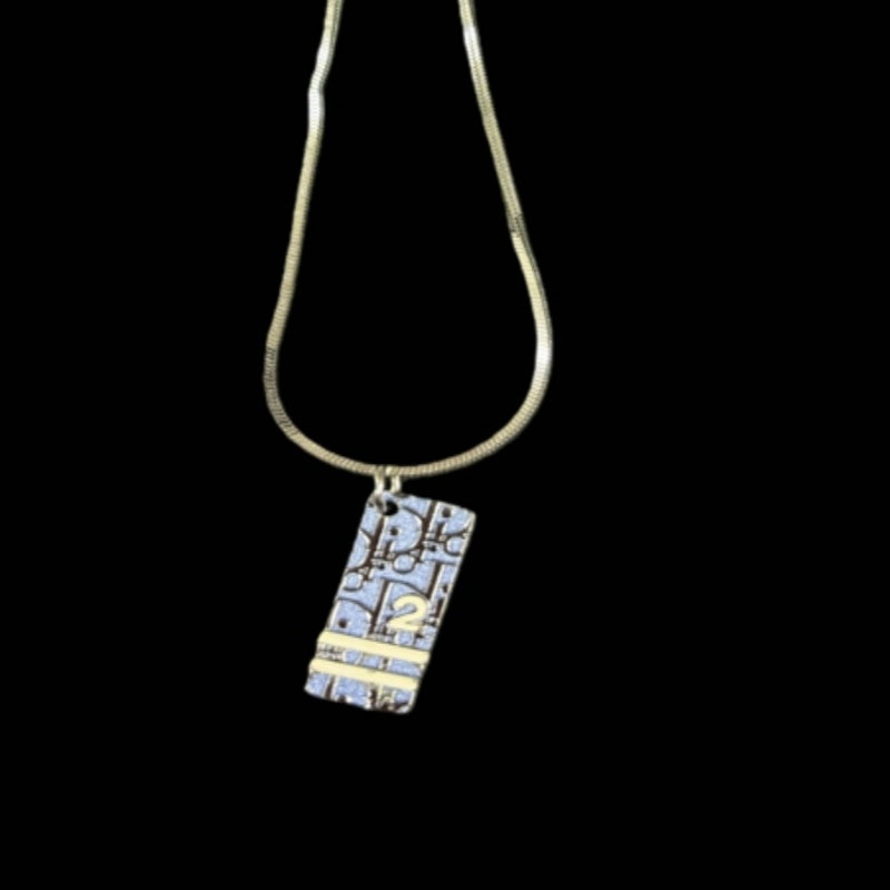 Dior Silver Alloy Blue Necklace With Silver Plating & Silver Hardware