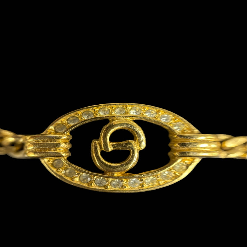 Dior Gold Alloy CD Logo Bracelet With Gold Hardware