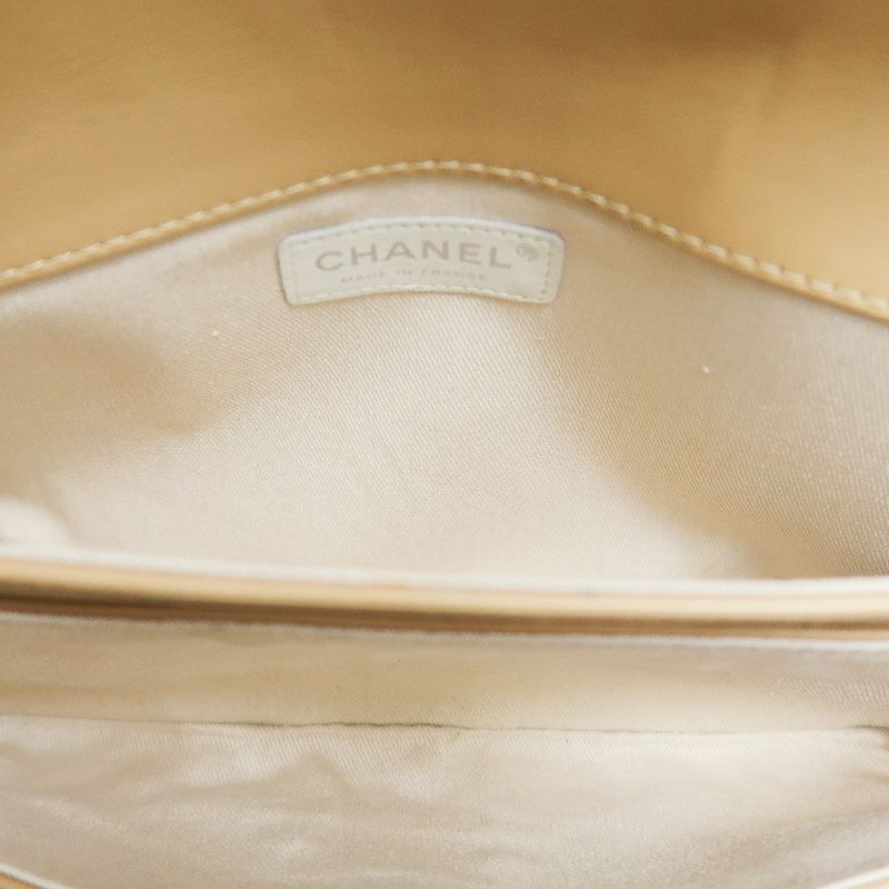 CHANEL Beige Lambskin 2.55 Chocolate Bar Shoulder Bag | Silver Hardware