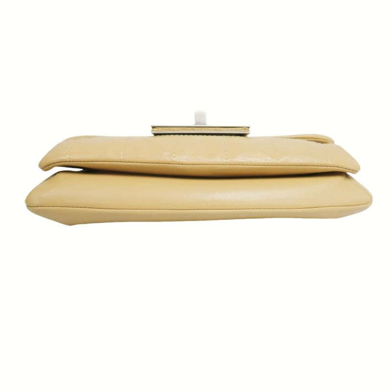 CHANEL Beige Lambskin 2.55 Chocolate Bar Shoulder Bag | Silver Hardware