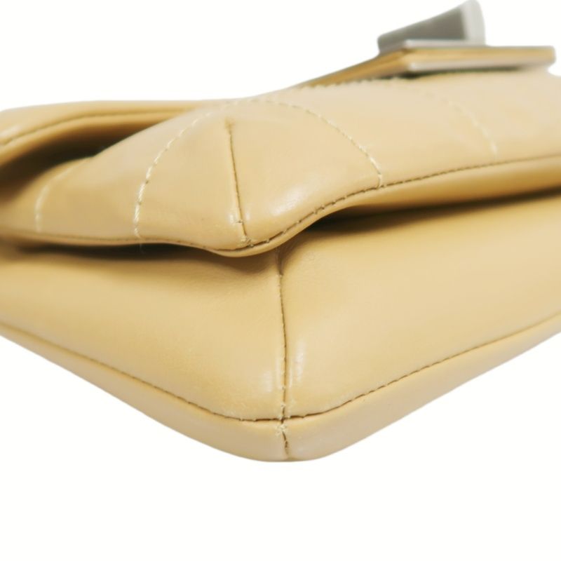 CHANEL Beige Lambskin 2.55 Chocolate Bar Shoulder Bag | Silver Hardware