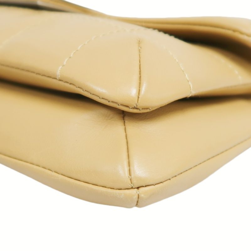 CHANEL Beige Lambskin 2.55 Chocolate Bar Shoulder Bag | Silver Hardware