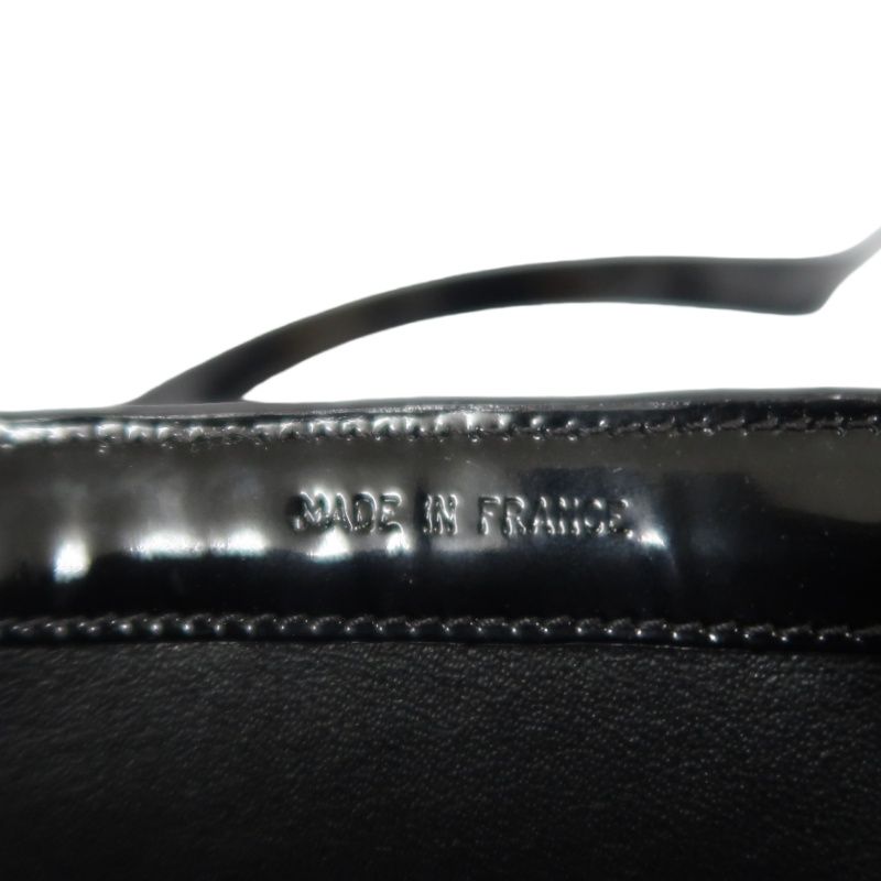 CHANEL Handbag, Patent Leather, Logo Embellished, Black, With Dust Bag