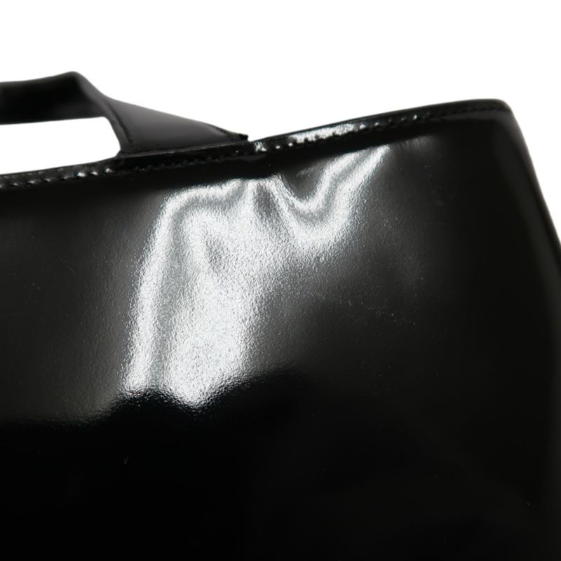 CHANEL Handbag, Patent Leather, Logo Embellished, Black, With Dust Bag