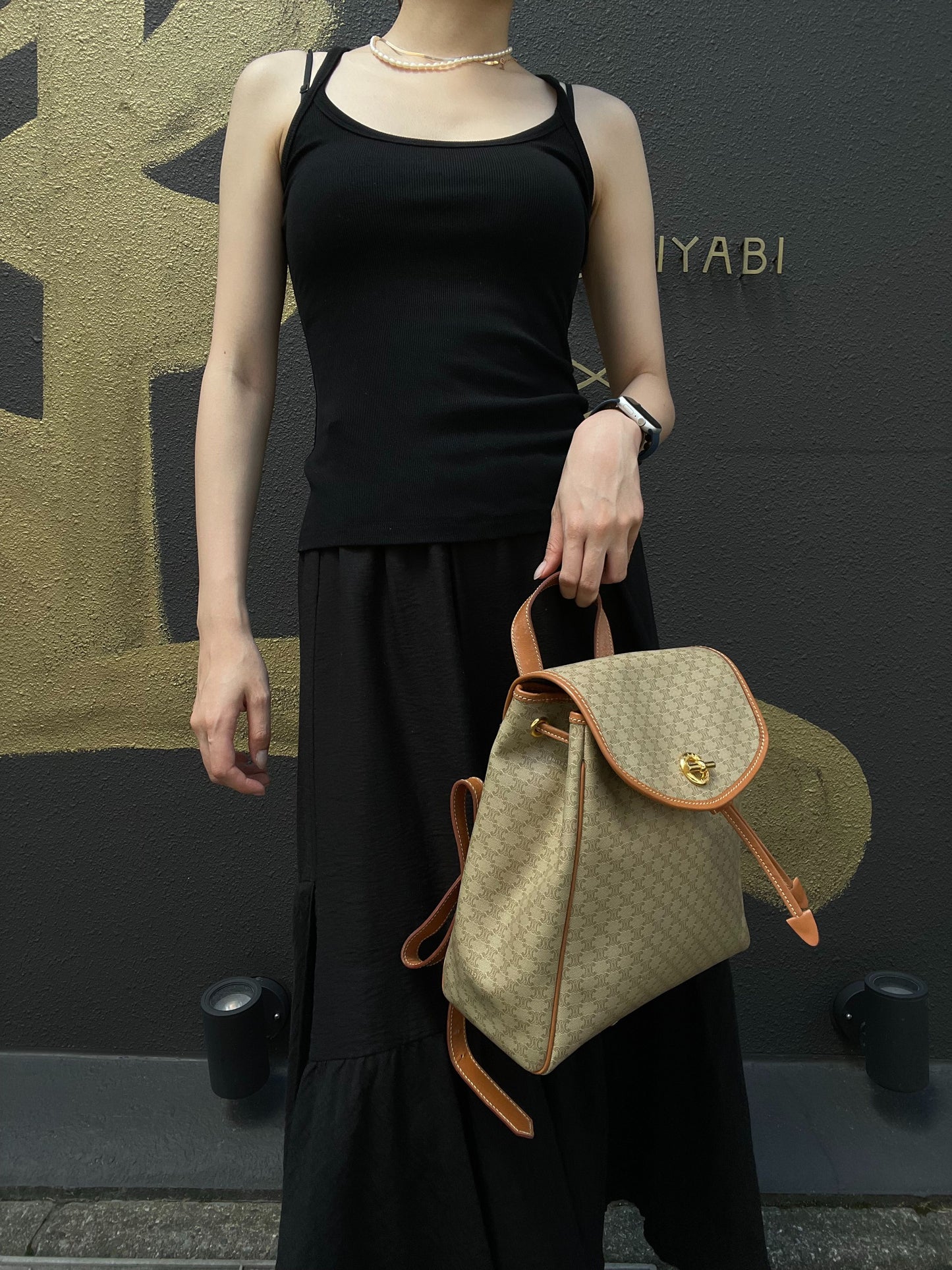 CELINE Milk Tea Monogram PVC Backpack