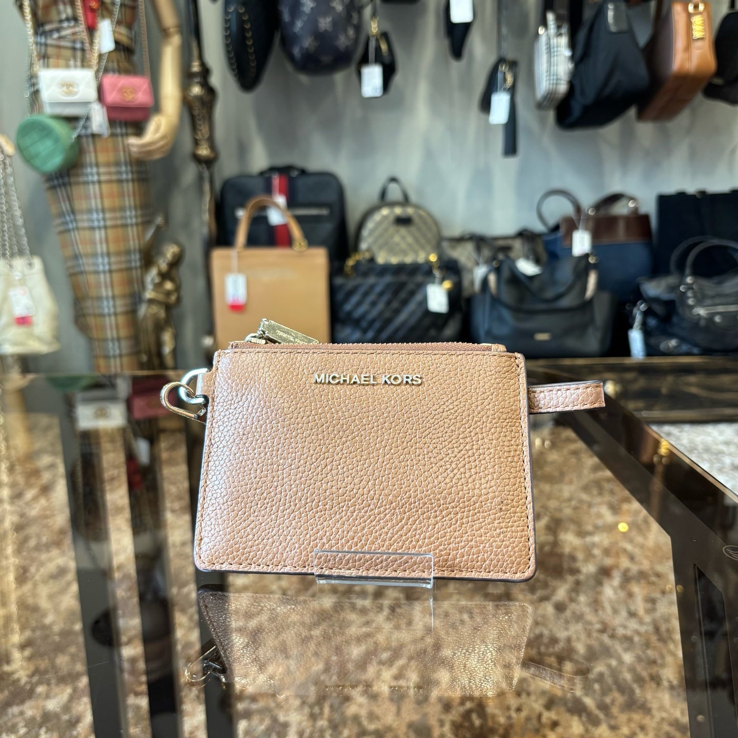 MICHAEL KORS Brown/Beige Cowhide Wallet & Card Case