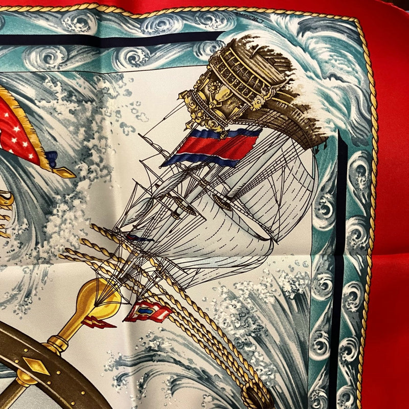 Hermes Red Silk Carre 90 Scarf With Box - Kaze yo Fuke