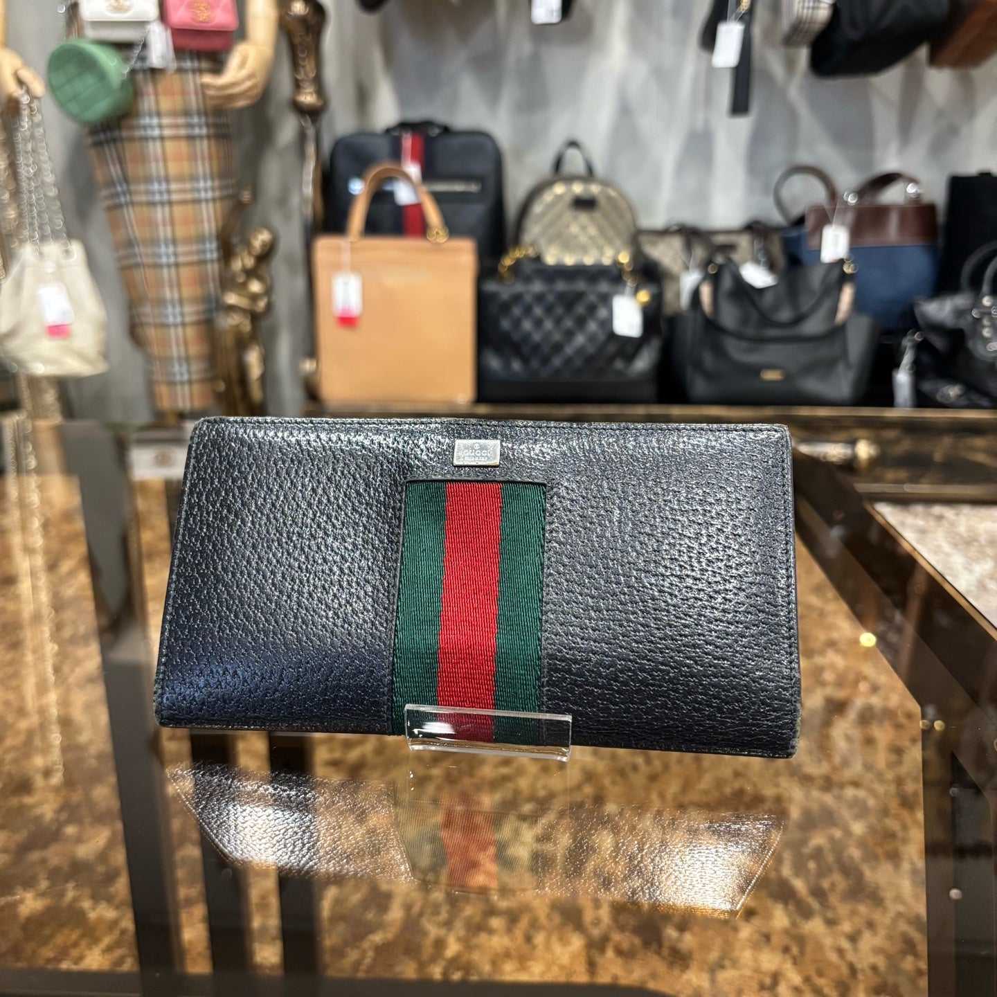 GUCCI Black PVC Long Wallet