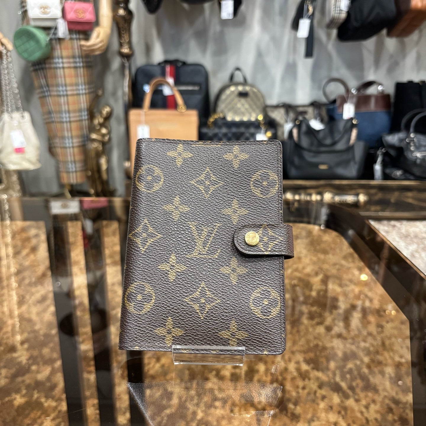 LOUIS VUITTON (LV) Agenda PM Monogram Notebook, Brown Coated Canvas
