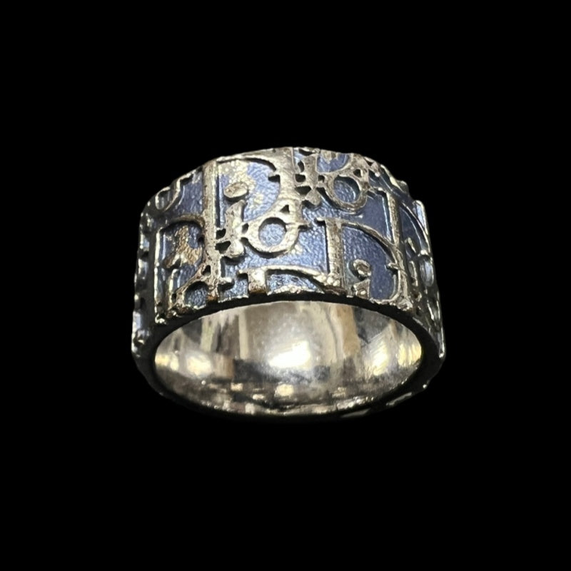 Dior Blue Trotter Silver Alloy Ring With Silver Hardware