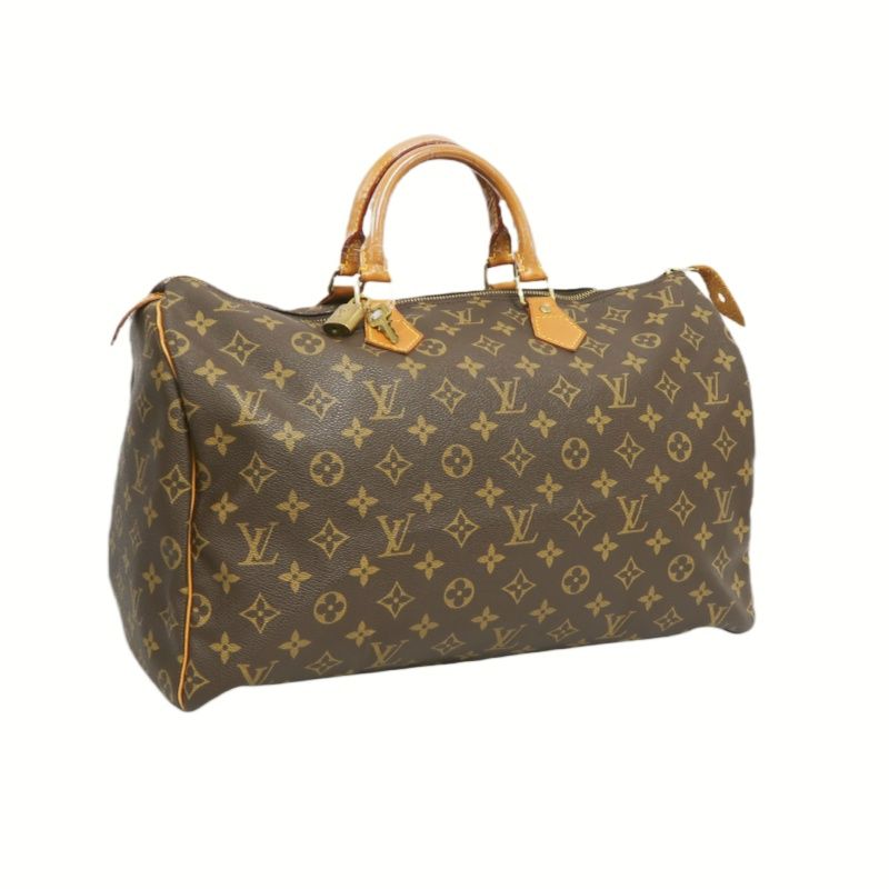 LOUIS VUITTON Monogram Speedy 40 Brown Handbag | W/Cadenas Lock & 2 Keys