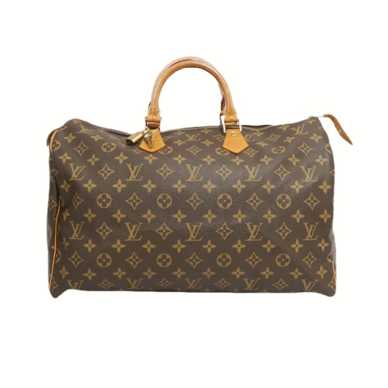 LOUIS VUITTON Monogram Speedy 40 Brown Handbag | W/Cadenas Lock & 2 Keys