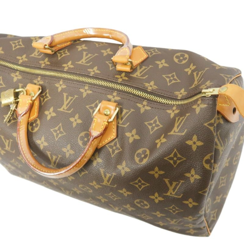 LOUIS VUITTON Monogram Speedy 40 Brown Handbag | W/Cadenas Lock & 2 Keys