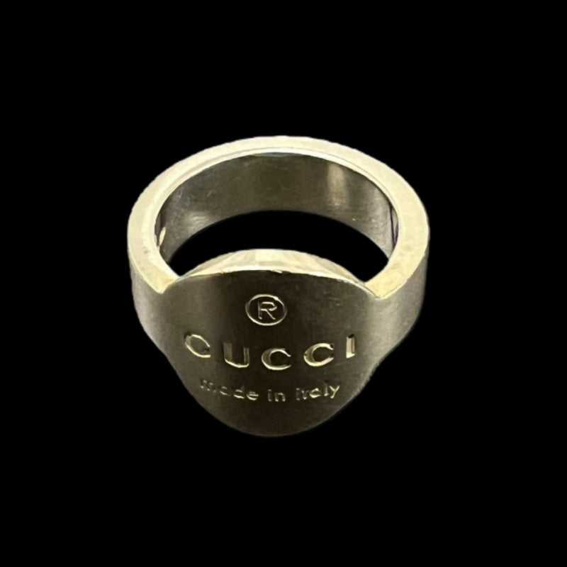GUCCI Gold Alloy Logo Ring SV925 Silver