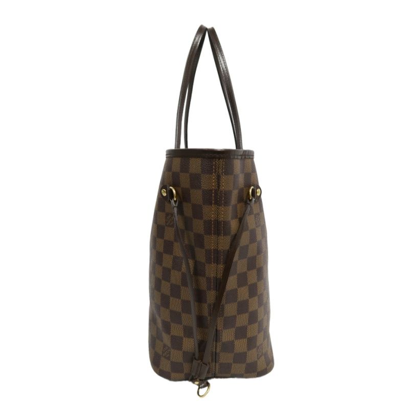 LOUIS VUITTON (LV) Neverfull Damier Ebene Tote Shoulder Bag, Brown Coated Canvas