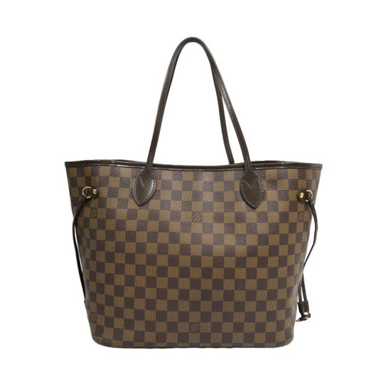 LOUIS VUITTON (LV) Neverfull Damier Ebene Tote Shoulder Bag, Brown Coated Canvas
