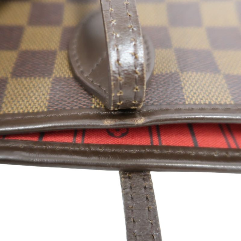 LOUIS VUITTON (LV) Neverfull Damier Ebene Tote Shoulder Bag, Brown Coated Canvas