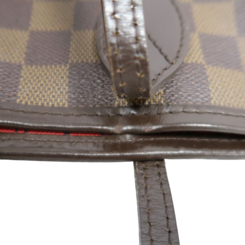 LOUIS VUITTON (LV) Neverfull Damier Ebene Tote Shoulder Bag, Brown Coated Canvas