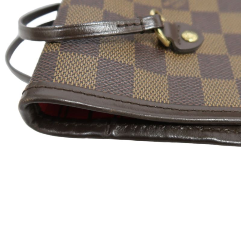 LOUIS VUITTON (LV) Neverfull Damier Ebene Tote Shoulder Bag, Brown Coated Canvas