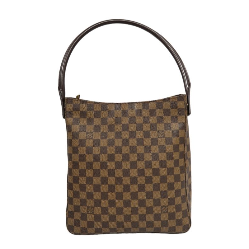 LOUIS VUITTON (LV) Looping Handbag/Shoulder Bag, Brown Damier Ebene Coated Canvas