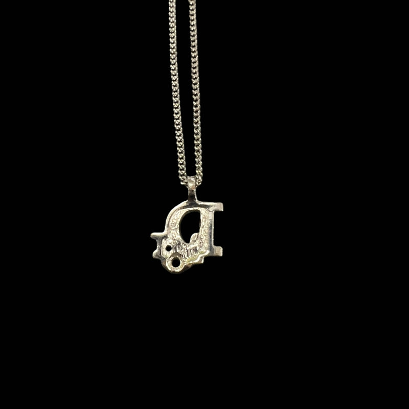 Dior Necklace, Rhinestone, Silver Hardware, Silver Alloy, Logo Design