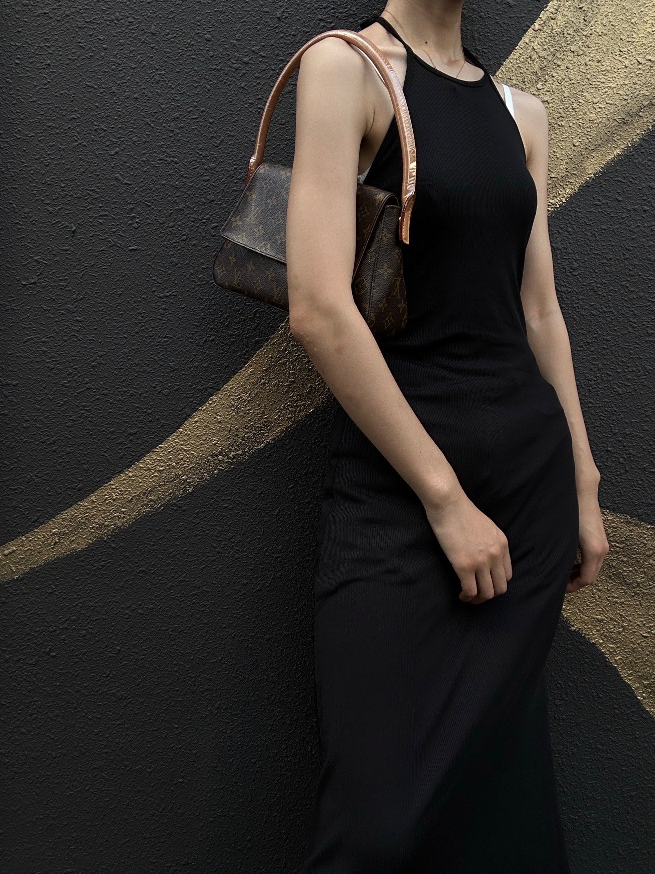 LOUIS VUITTON Monogram Mini Looping Handbag, Brown - LV Signature Canvas Satchel for Elegant Occasions