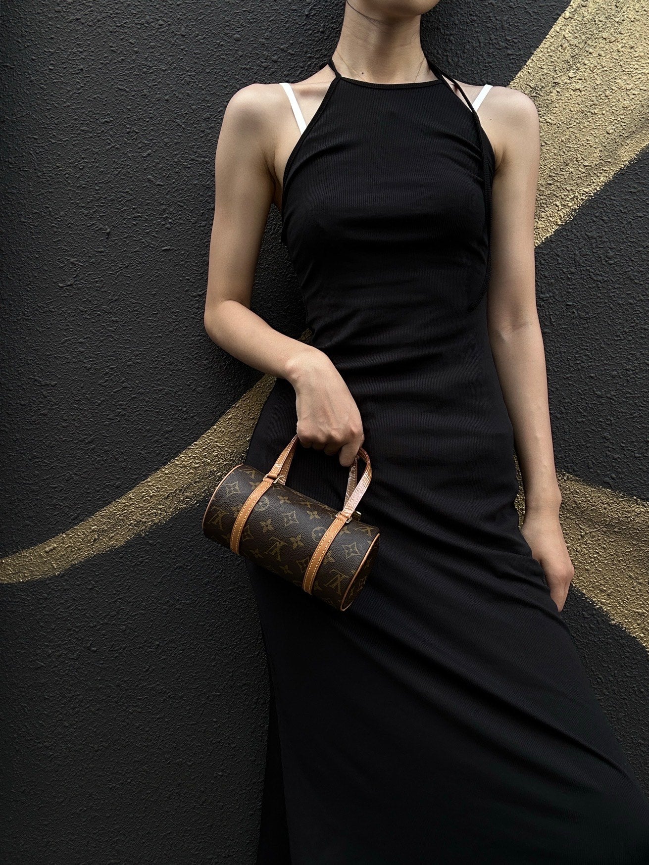LOUIS VUITTON Monogram Papillon Handbag Brown